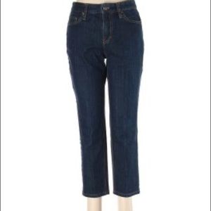 Liz Claiborne Women's Stretch Crop Denim Jeans Med Wash Size 10 Stretch